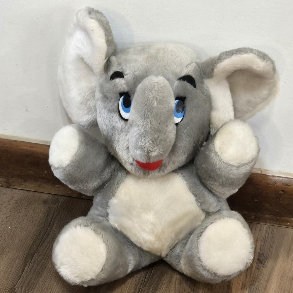 1971 Dakin Gray Elephant Plush Vintage‎ Stuffed Animal Toy 12"